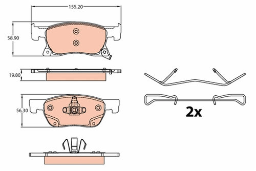 Set Placute Frana Trw Opel GDB2138