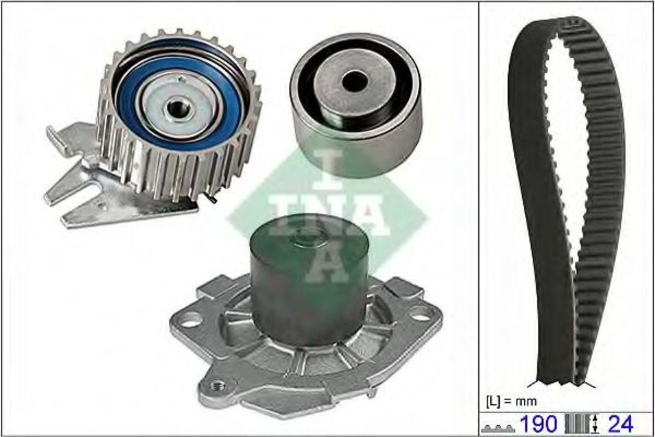 Set pompa apa + curea dintata ALFA ROMEO 156 Sportwagon (932) (2000 - 2006) INA 530 0620 30 piesa NOUA