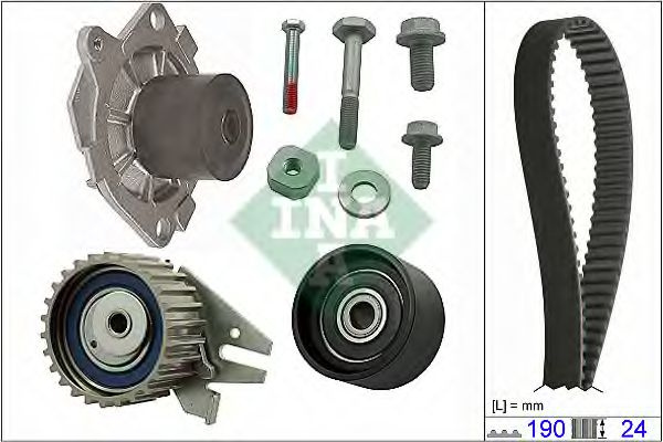 Set pompa apa + curea dintata ALFA ROMEO 159 Sportwagon (939) (2006 - 2011) INA 530 0624 30 piesa NOUA