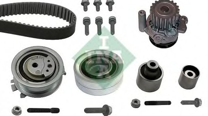 Set pompa apa + curea dintata AUDI A4 (8K2, B8) (2007 - 2015) INA 530 0550 32 piesa NOUA