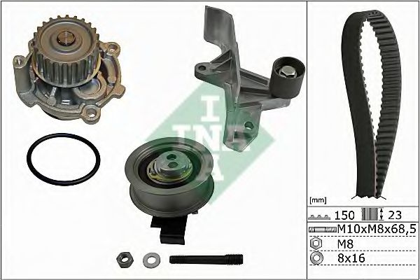 Set pompa apa + curea dintata AUDI A6 Avant (4B5, C5) (1997 - 2005) INA 530 0546 31 piesa NOUA