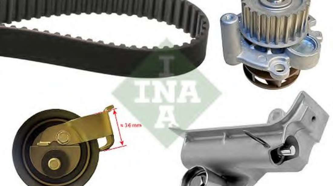 Set pompa apa + curea dintata AUDI TT Roadster (8N9) (1999 - 2006) INA 530 0345 30 piesa NOUA