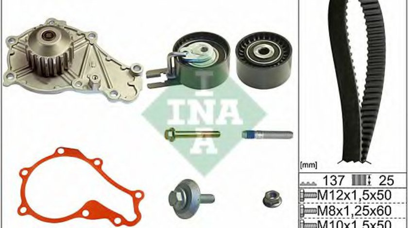 Set pompa apa + curea dintata CITROEN C3 I (FC) (2002 - 2016) INA 530 0375 30 piesa NOUA