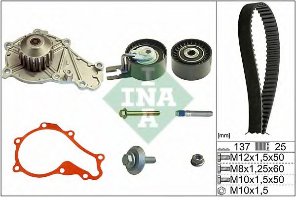 Set pompa apa + curea dintata CITROEN C5 II Break (RE) (2004 - 2016) INA 530 0375 30 piesa NOUA