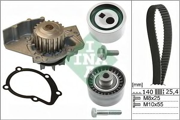 Set pompa apa + curea dintata CITROEN XSARA Cupe (N0) (1998 - 2005) INA 530 0440 30 piesa NOUA