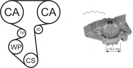 Set pompa apa + curea dintata CITROEN XSARA (N1) (1997 - 2005) AIRTEX WPK-156402 piesa NOUA