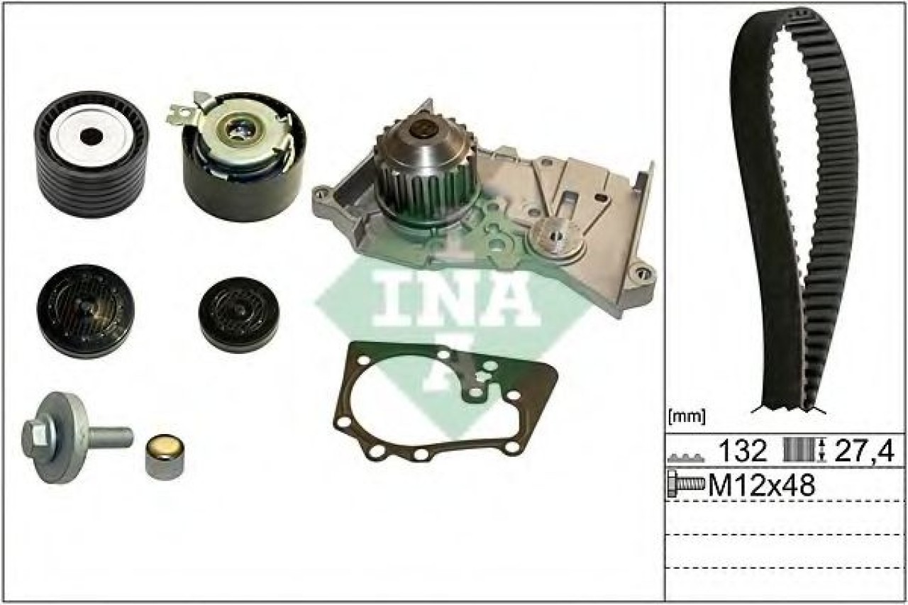 Set pompa apa + curea dintata DACIA LOGAN MCV (KS) (2007 - 2016) INA 530 0640 30 piesa NOUA