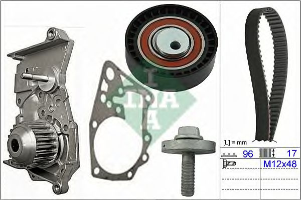 Set pompa apa + curea dintata DACIA SOLENZA (2003 - 2016) INA 530 0604 30 piesa NOUA