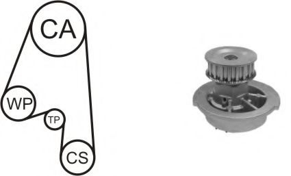 Set pompa apa + curea dintata DAEWOO LANOS (KLAT) (1997 - 2016) AIRTEX WPK-163101 piesa NOUA