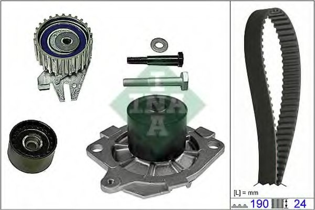 Set pompa apa + curea dintata FIAT BRAVO II (198) (2006 - 2016) INA 530 0622 30 piesa NOUA