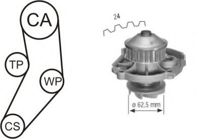 Set pompa apa + curea dintata FIAT PANDA (141A) (1980 - 2004) AIRTEX WPK-161601 piesa NOUA