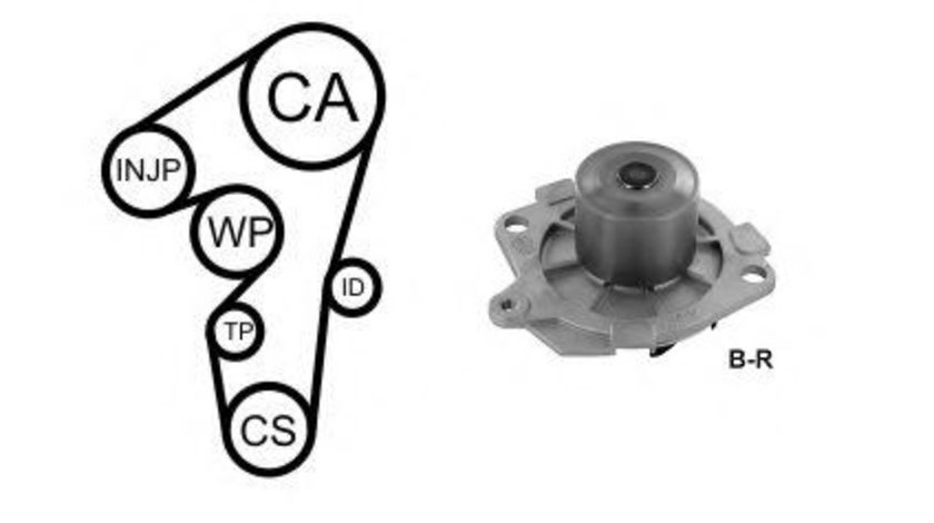 Set pompa apa + curea dintata FIAT PUNTO (188) (1999 - 2016) AIRTEX WPK-1595R02 piesa NOUA