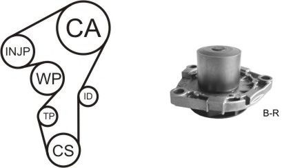 Set pompa apa + curea dintata FIAT STILO (192) (2001 - 2010) AIRTEX WPK-1702R01 piesa NOUA