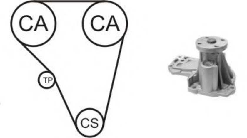 Set pompa apa + curea dintata FORD FIESTA V (JH, JD) (2001 - 2010) AIRTEX WPK-184801 piesa NOUA