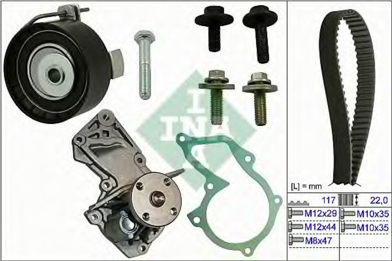 Set pompa apa + curea dintata FORD FOCUS C-MAX (2003 - 2007) INA 530 0495 30 piesa NOUA