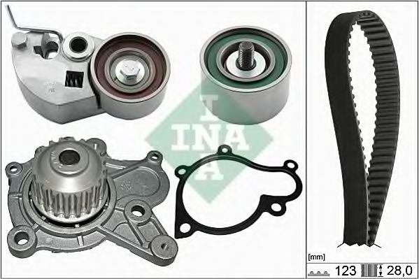 Set pompa apa + curea dintata HYUNDAI ELANTRA limuzina (XD) (2000 - 2006) INA 530 0542 30 piesa NOUA