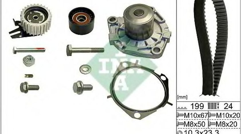 Set pompa apa + curea dintata JEEP RENEGADE (BU) (2014 - 2016) INA 530 0562 30 piesa NOUA