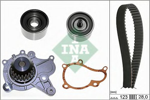 Set pompa apa + curea dintata KIA CEED Hatchback (ED) (2006 - 2012) INA 530 0502 30 piesa NOUA