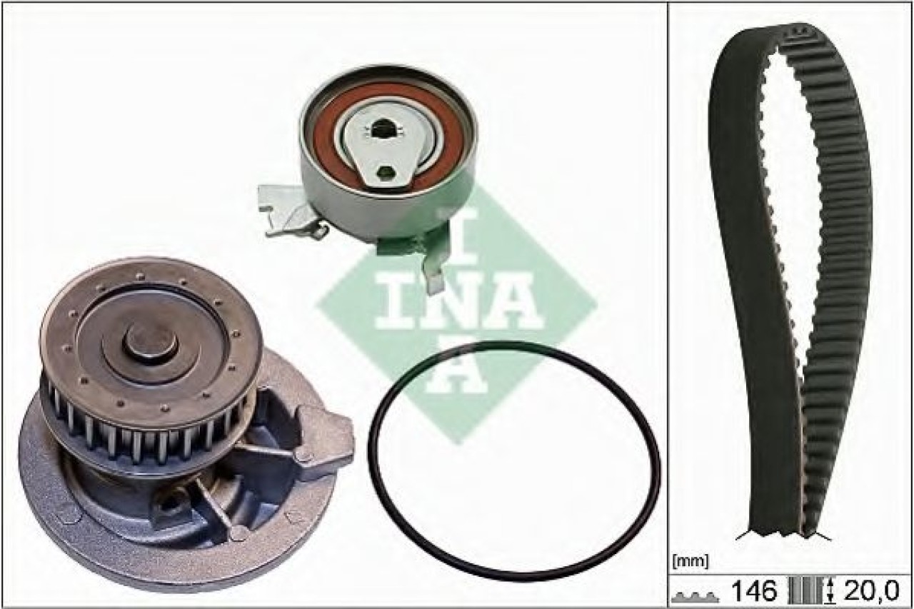 Set pompa apa + curea dintata OPEL ASTRA F Hatchback (53, 54, 58, 59) (1991 - 1998) INA 530 0147 30 piesa NOUA