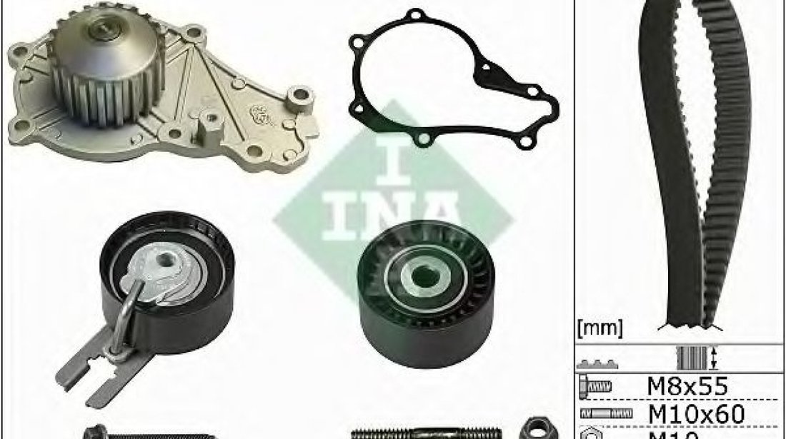 Set pompa apa + curea dintata PEUGEOT BIPPER (AA) (2008 - 2016) INA 530 0239 30 piesa NOUA