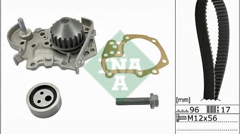 Set pompa apa + curea dintata RENAULT CLIO II (BB0/1/2, CB0/1/2) (1998 - 2005) INA 530 0191 31 piesa NOUA