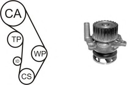 Set pompa apa + curea dintata SEAT LEON (1M1) (1999 - 2006) AIRTEX WPK-937702 piesa NOUA