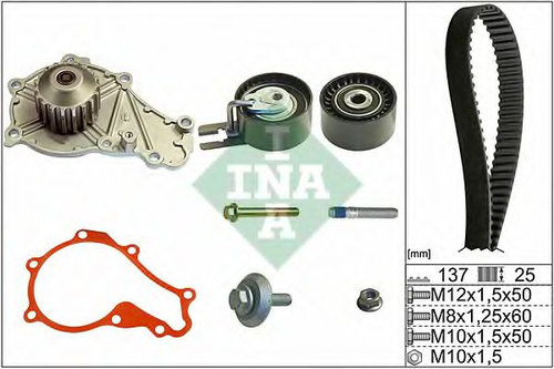 Set pompa apa + curea dintata VOLVO C30 (2006 - 2012) INA 530 0375 30 piesa NOUA