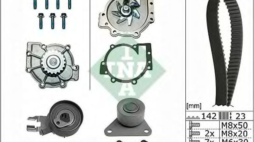 Set pompa apa + curea dintata VOLVO C30 (2006 - 2012) INA 530 0467 30 piesa NOUA