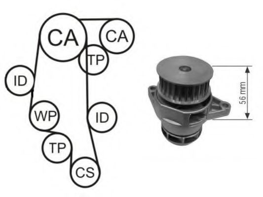 Set pompa apa + curea dintata VW POLO (6N2) (1999 - 2001) AIRTEX WPK-168201 piesa NOUA