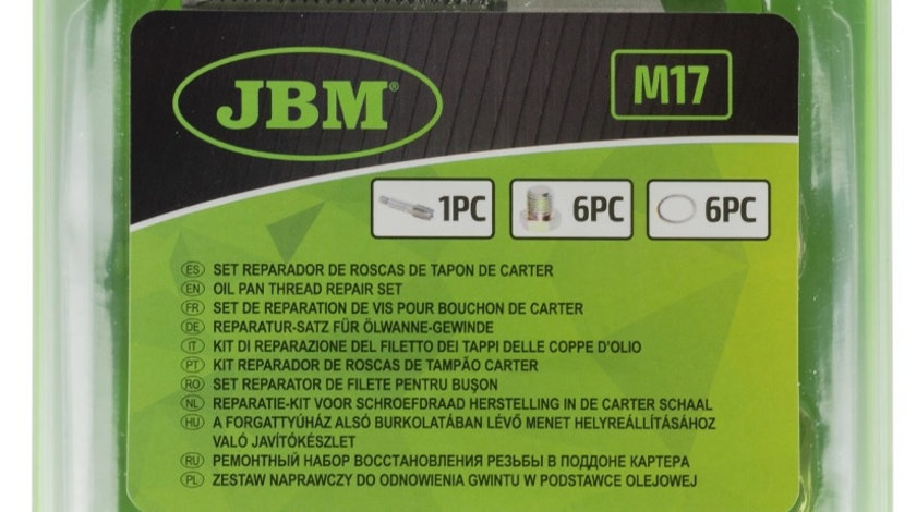 Set Reparare Filete Pentru Buson Baie Ulei M17 Jbm 53237