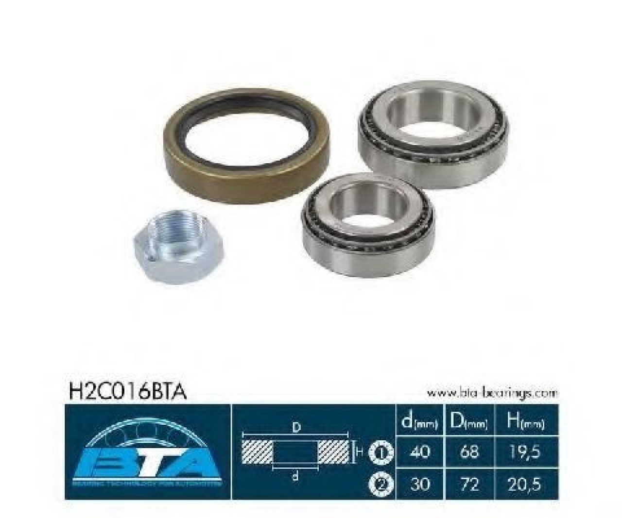 Set rulment roata FIAT DUCATO platou / sasiu (230) (1994 - 2002) BTA H2C016BTA piesa NOUA