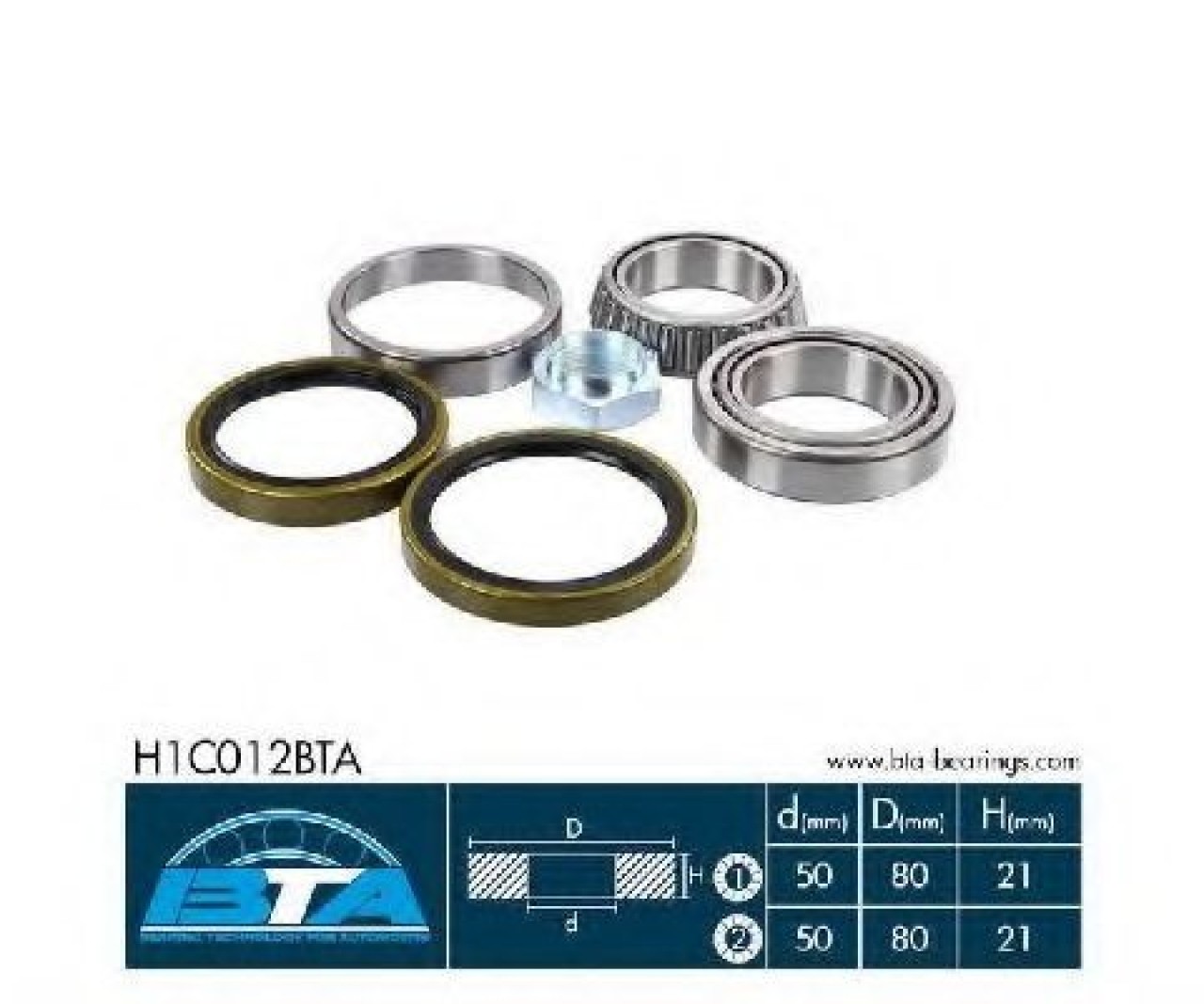 Set rulment roata PEUGEOT BOXER platou / sasiu (ZCT) (1994 - 2002) BTA H1C012BTA piesa NOUA