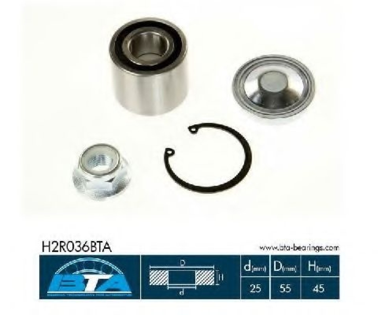 Set rulment roata RENAULT MEGANE II Limuzina (LM0/1) (2003 - 2016) BTA H2R036BTA piesa NOUA