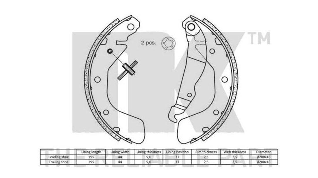 Set saboti frana Daewoo NUBIRA Break (KLAJ) 1997-2016 #2 011742111244