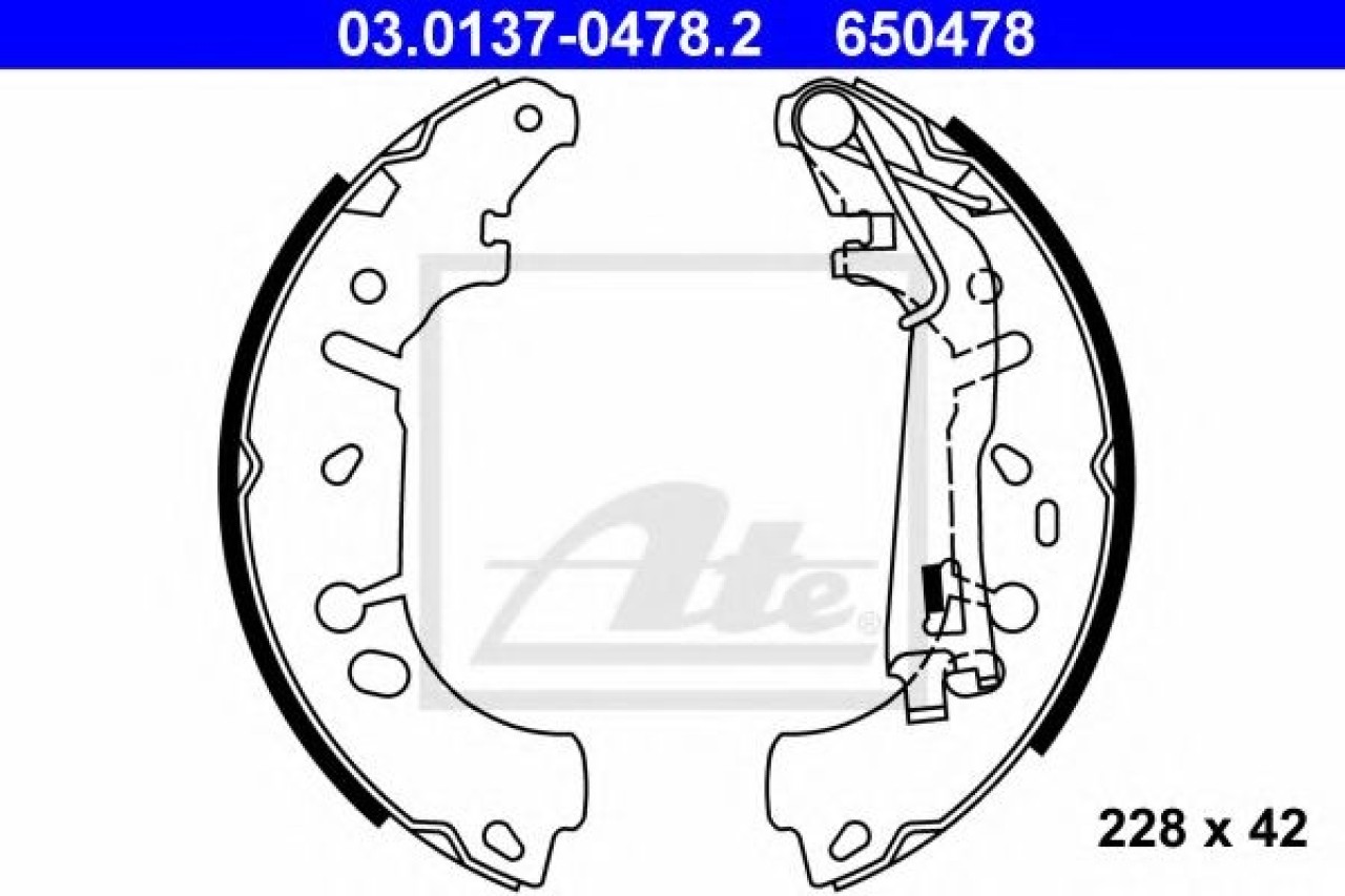 Set saboti frana FIAT PUNTO (199) (2012 - 2016) ATE 03.0137-0478.2 piesa NOUA