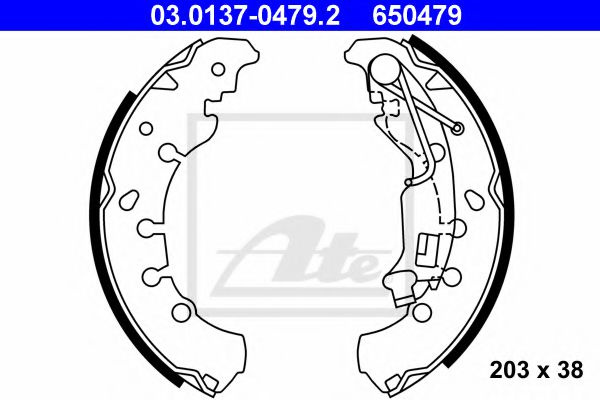 Set saboti frana FIAT QUBO (225) (2008 - 2016) ATE 03.0137-0479.2 piesa NOUA