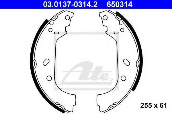 Set saboti frana FIAT SCUDO caroserie (220L) (1996 - 2006) ATE 03.0137-0314.2 piesa NOUA