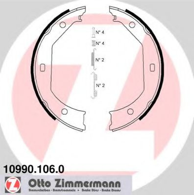 Set saboti frana, frana de mana BMW Seria 1 Cupe (E82) (2007 - 2013) ZIMMERMANN 10990.106.0 piesa NOUA