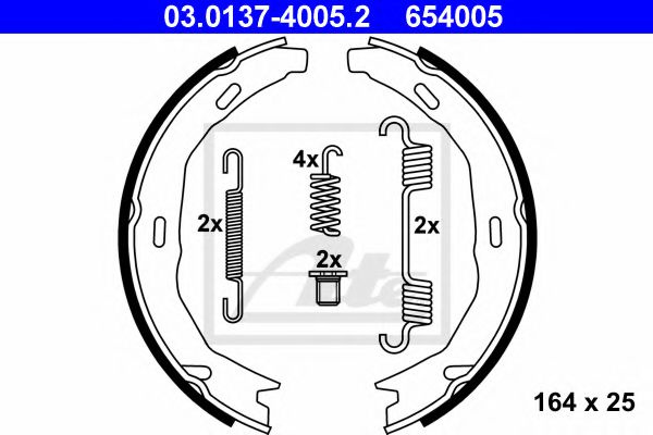 Set saboti frana, frana de mana MERCEDES C-CLASS T-Model (S204) (2007 - 2014) ATE 03.0137-4005.2 piesa NOUA