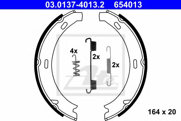 Set saboti frana, frana de mana MERCEDES CLK (C209) (2002 - 2009) ATE 03.0137-4013.2 piesa NOUA