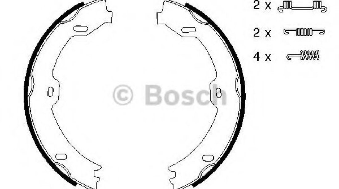 Set saboti frana, frana de mana MERCEDES E-CLASS T-Model (S211) (2003 - 2009) BOSCH 0 986 487 666 piesa NOUA