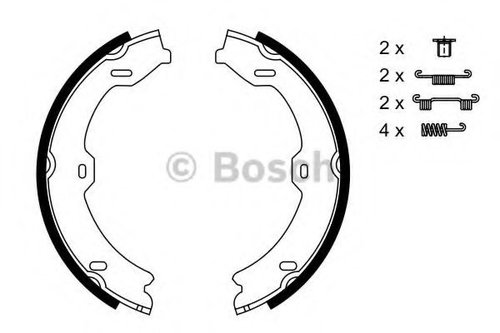 Set saboti frana, frana de mana MERCEDES S-CLASS Cupe (C216) (2006 - 2013) BOSCH 0 986 487 725 piesa...