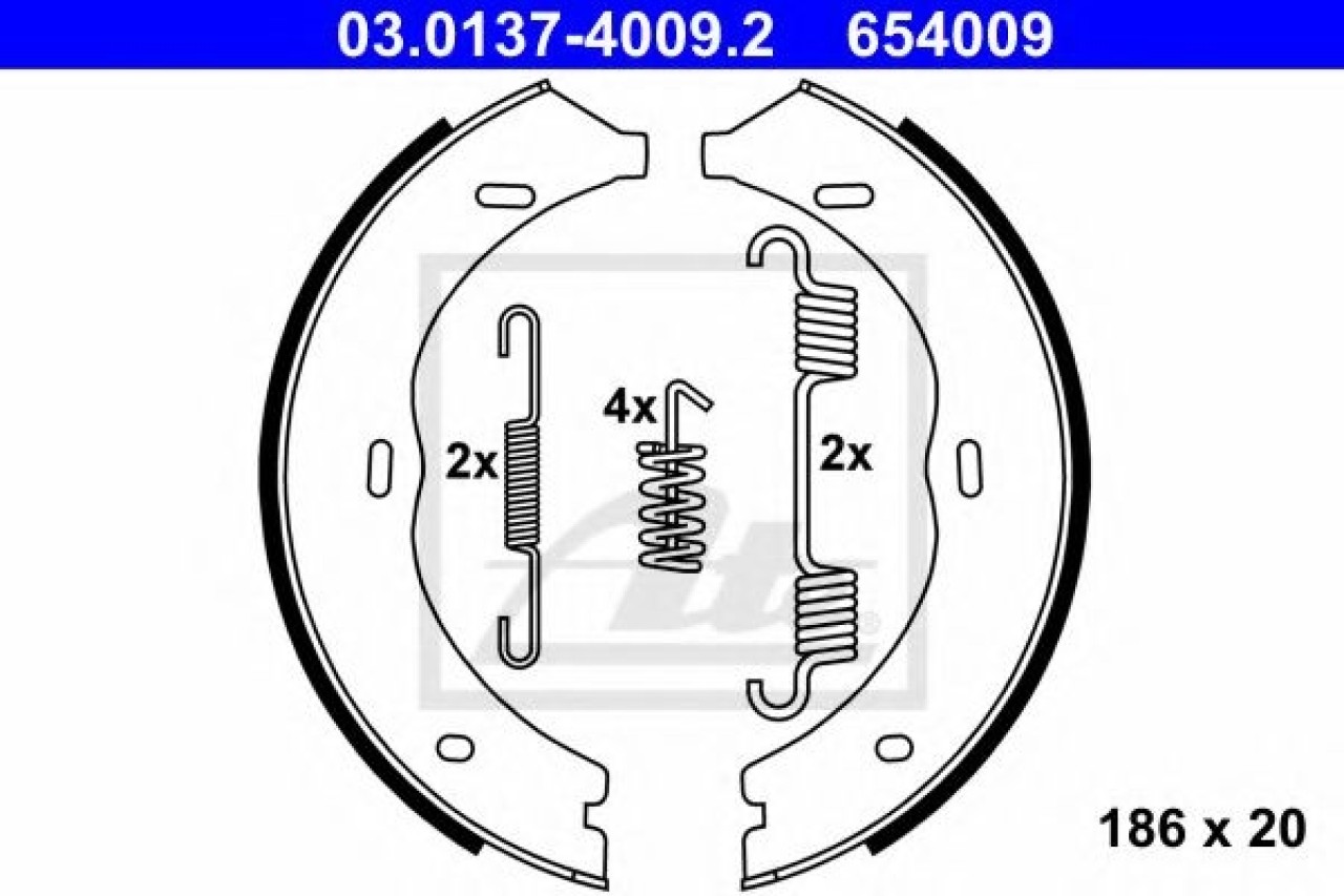 Set saboti frana, frana de mana MERCEDES V-CLASS (W447) (2014 - 2016) ATE 03.0137-4009.2 piesa NOUA