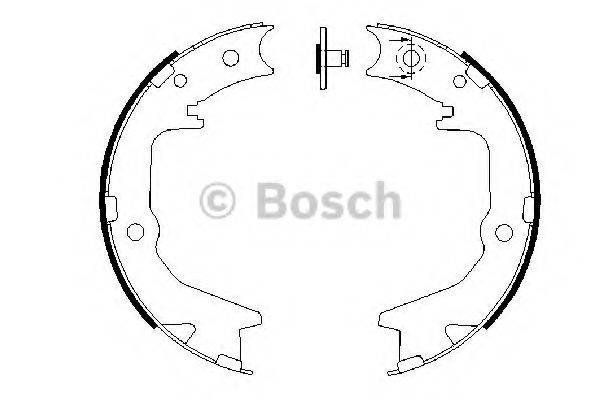 Set saboti frana, frana de mana MITSUBISHI LANCER Limuzina (CS, CT0) (2000 - 2016) BOSCH 0 986 487 683 piesa NOUA