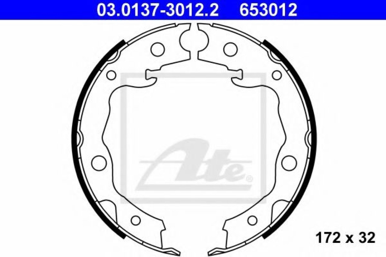 Set saboti frana, frana de mana NISSAN QASHQAI / QASHQAI +2 (J10, JJ10) (2007 - 2013) ATE 03.0137-3012.2 piesa NOUA