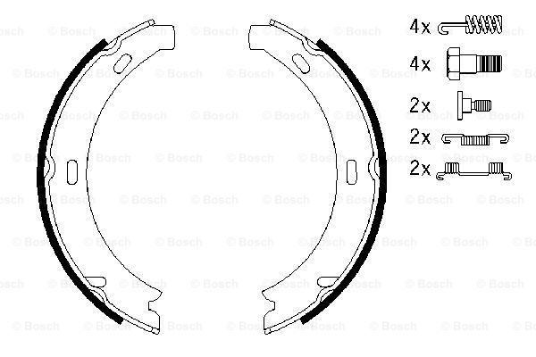 Set saboti frana, frana de mana puntea spate (0986487584 BOSCH) MERCEDES-BENZ