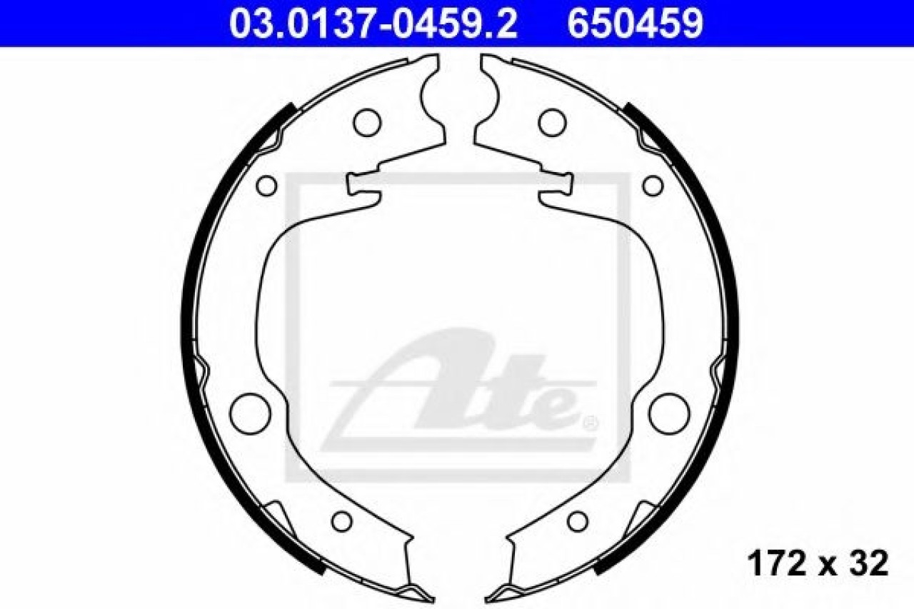 Set saboti frana, frana de mana TOYOTA AVENSIS Combi (T25) (2003 - 2008) ATE 03.0137-0459.2 piesa NOUA