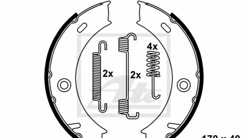 Set saboti frana, frana de mana VW LT II bus (2DB, 2DE, 2DK) (1996 - 2006) ATE 03.0137-4015.2 piesa NOUA