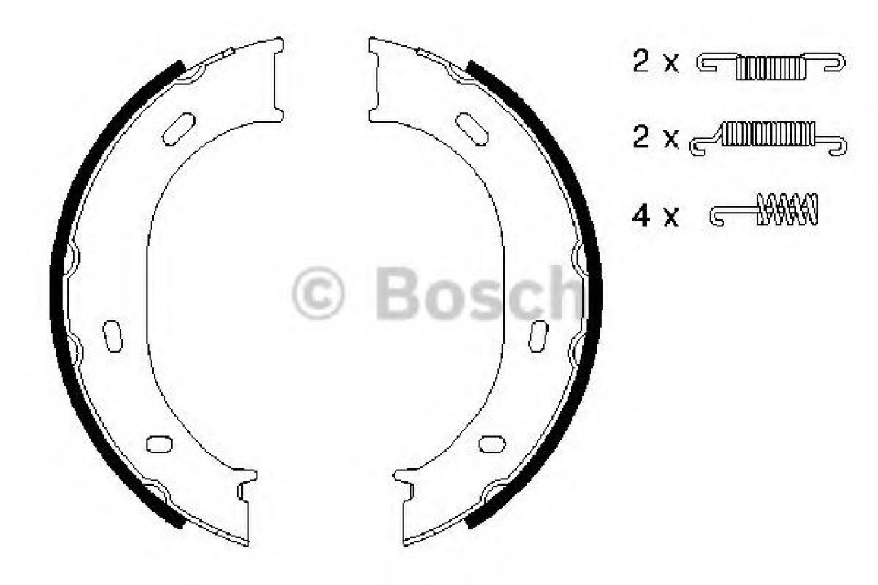 Set saboti frana, frana de mana VW LT II platou / sasiu (2DC, 2DF, 2DG, 2DL, 2DM) (1996 - 2006) BOSCH 0 986 487 610 piesa NOUA