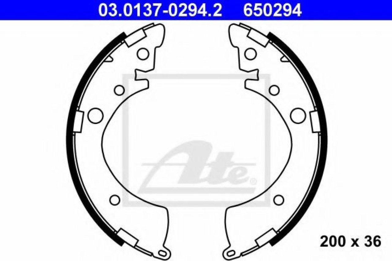 Set saboti frana HONDA CIVIC VI Hatchback (EJ, EK) (1995 - 2001) ATE 03.0137-0294.2 piesa NOUA